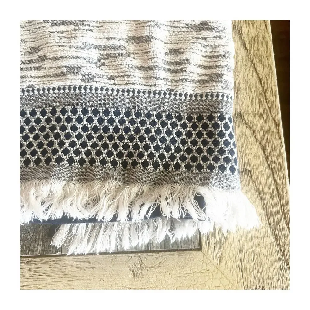 World Market Hand Towels Made In Portugal Diamond Print 100% Cotton 19”x28”